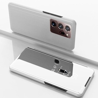 ภาพขนาดย่อของสินค้าเคสโทรศัพท์มือถือกระจกอัจฉริยะ บุหนัง สามารถปรับเป็นขาตั้งกันล้มได้ สำหรับ Samsung Galaxy Note 20/ 20 Ultra 5G