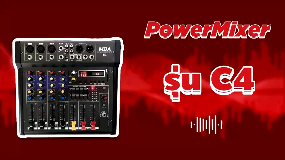 MBAAUDIOTHAILAND เพาเวอร์มิกเซอร์ 4ช่อง MBA รุ่น C4 มีบลูทูธ 150x2 ...