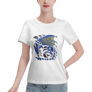 【🔥🔥】Illicit เสื้อยืดกีฬา Monster Hunter World T-Shirts Womens Summer Short Sleeve Tee Roundneck Cotton Shirts Sports