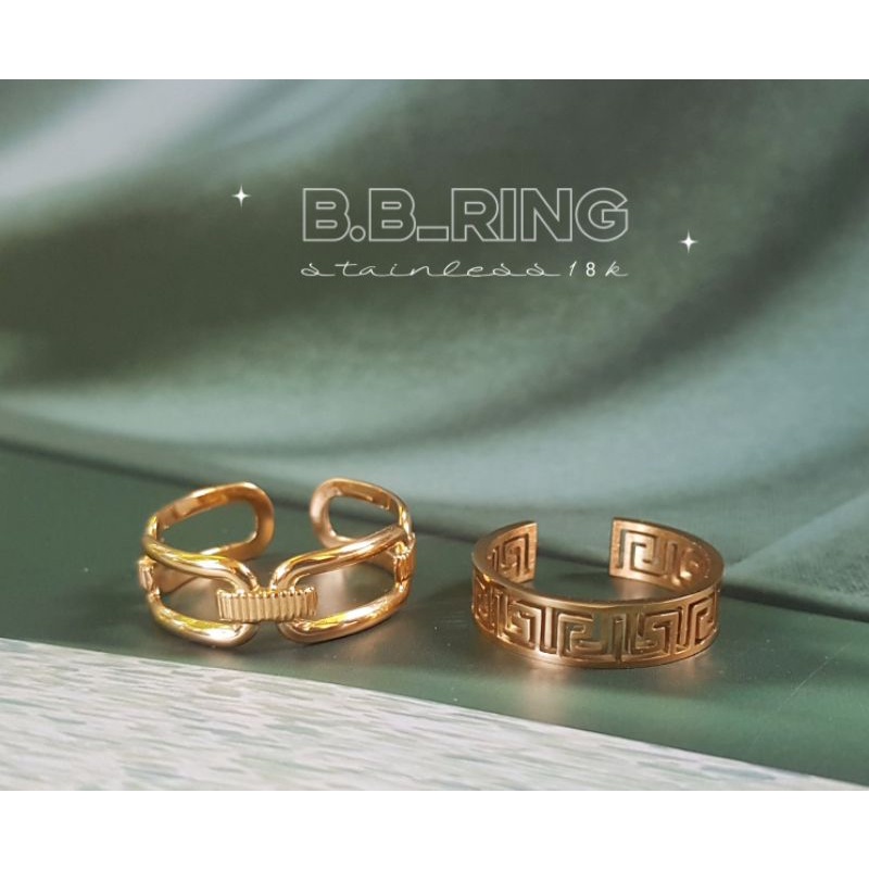b-bแหวนสแตนเลสชุบทอง18kสไตล์french
