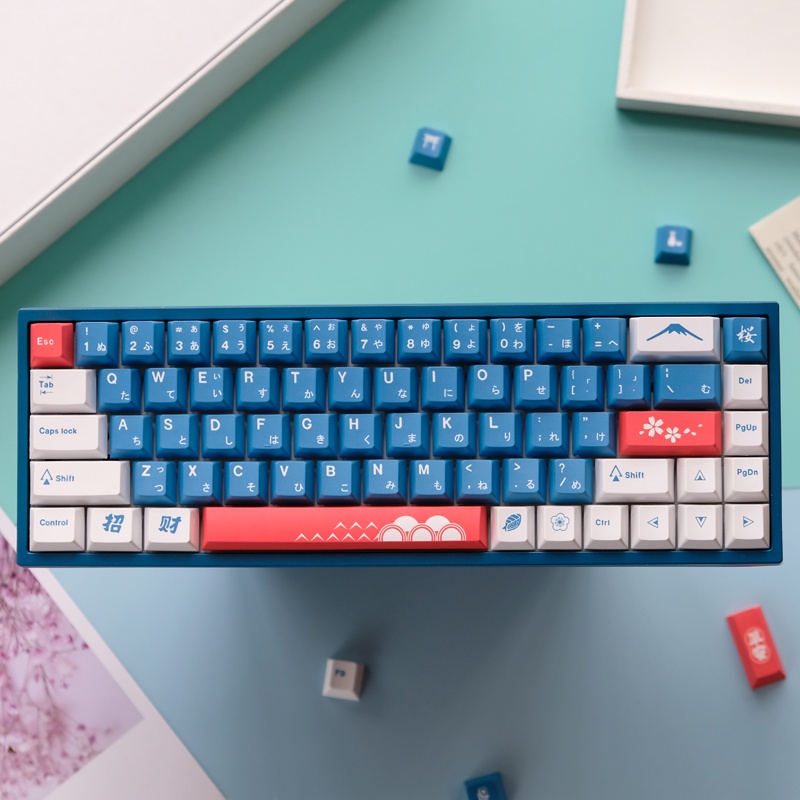 129 คีย์ GMK Fuji Mountain Keycaps โปรไฟล์เชอร์รี่ PBT 5 ด้าน Dye ...