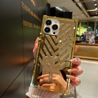 OPPO A57 K9X K9S A5 A3S Find X2 X3 pro Find X5 pro Gold Diamond Square Phone Case Glitter Cover