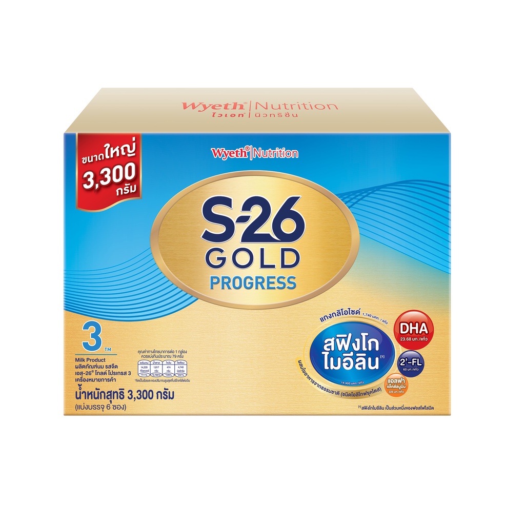 ภาพสินค้าS-26 Gold Progress นมผง เอส-26 โกลด์ โปรเกรส สูตร 3 ขนาดใหม่ 3300 กรัม จากร้าน s26_progress_gold บน Shopee ภาพที่ 3