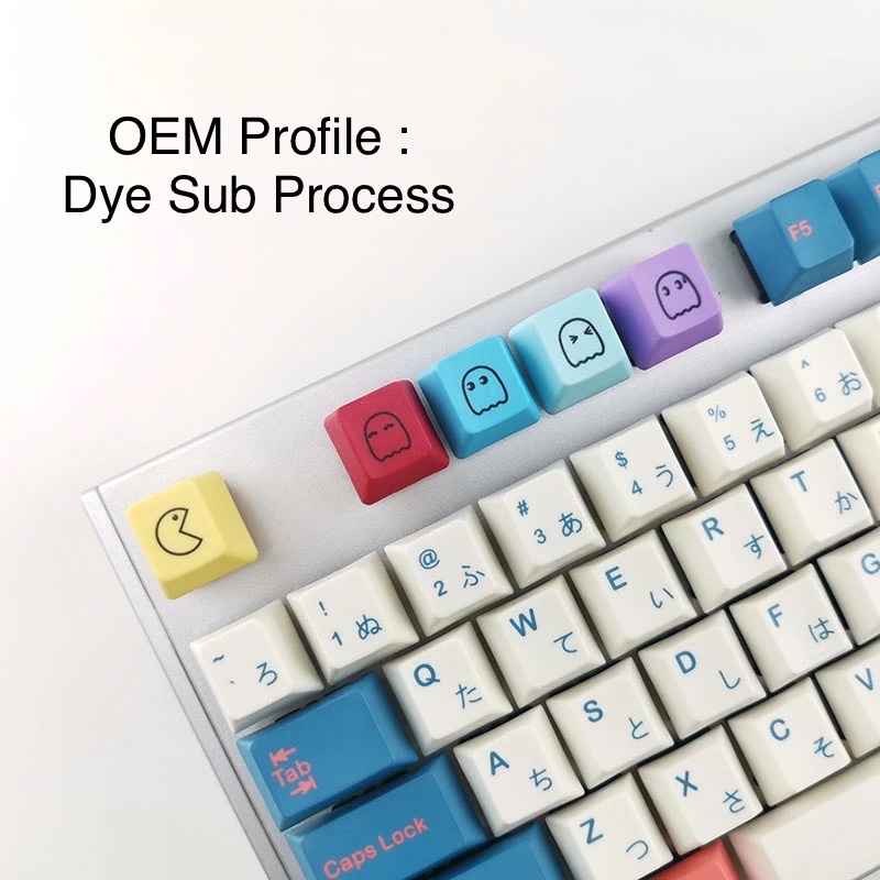 ภาพสินค้าพร้อมส่งที่ไทย Pac-Man Set 5 keys PBT Keycaps OEM / DSA Profile พิมพ์แบบ Dye Sub วัสดุ Thick PBT ชุด 5สี จากร้าน siam.mechkeys บน Shopee ภาพที่ 7