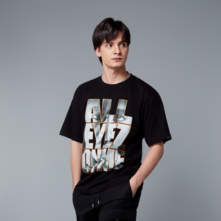 เสื้อยืดใหม่ 2022DAVIE JONES เสื้อยืดโอเวอร์ไซส์ พิมพ์ลาย สีดำ Graphic Print Oversized T-Shirt in black WA0102BKL XL  XX