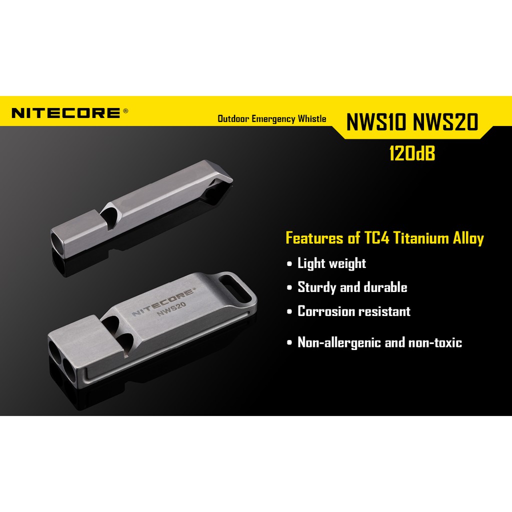 nitecore-nws10-นกหวีดไทเทเนียม-120db-สําหรับตั้งแคมป์