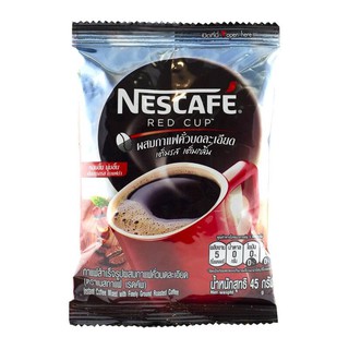 Nescafe Red Cup instant coffee mixed with roasted ground coffee, 45 grams in a bag