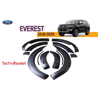 คิ้วล้อ6นิ้ว/ซุ้มล้อ/โป่งล้อ ฟอร์ด เอเวอเรสต์ Ford Everest ปี2018-2020 แบบเรียบ สีดำด้าน(เว้าเซ็นเซอร์/ไม่เว้าเซ็นเซอร์)