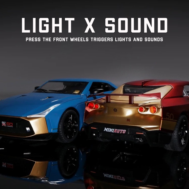 โมเดลรถยนต์-สเกล-1-24-nissan-gt-r50-โลหะผสม-ของเล่น-ของขวัญวันเกิด-สําหรับเด็กผู้ชาย