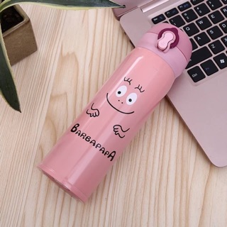 กระบอกน้ำเก็บร้อนเย็น #Barbapapa  สแตนเลส 304  ขนาดจุ 500 ml ราคา 300 บาท