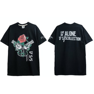 เสื้อยืดผ้าฝ้ายเสื้อยืด แนวสตรีท GRIMYTH DSVE-TEE-66 ROSE GUNL XL  XXL 3XL