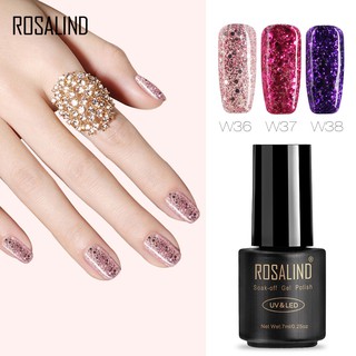 ROSALIND W01-20 สียาทาเล็บเจล มีกลิตเตอร์ ติดทนยาวนาน ขนาด 7มล.