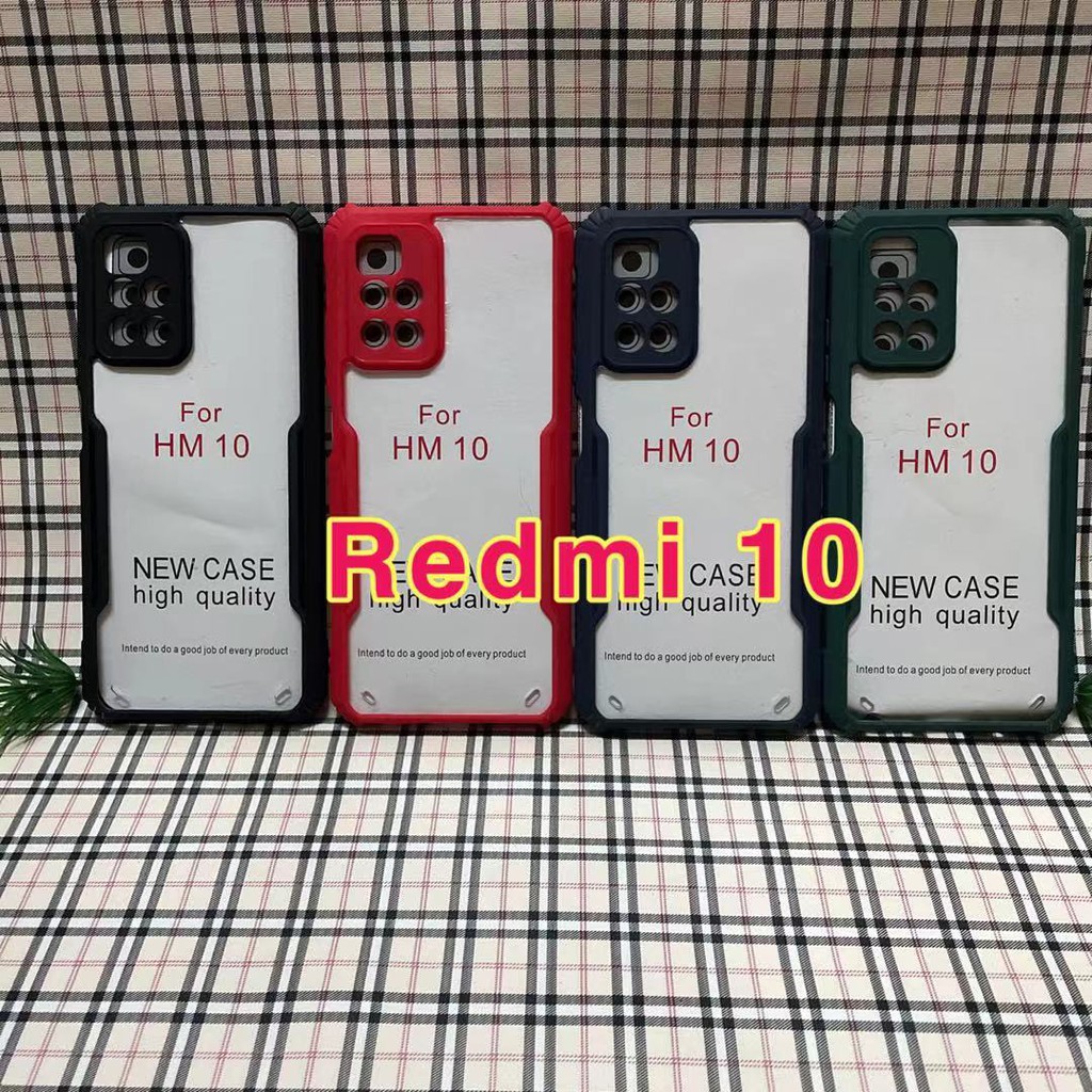 redmi-10-พร้อมส่งในไทย-เคสกันกระแทกขอบสีหลังใสxiaomi-redmi-10