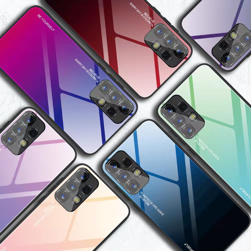 ส่งจากไทย-case-samsung-a52s-5g-เคสกระจกสองสี-เคสกันกระแทก-ขอบนิ่ม-เคสกระจกไล่สี-สินค้าใหม่