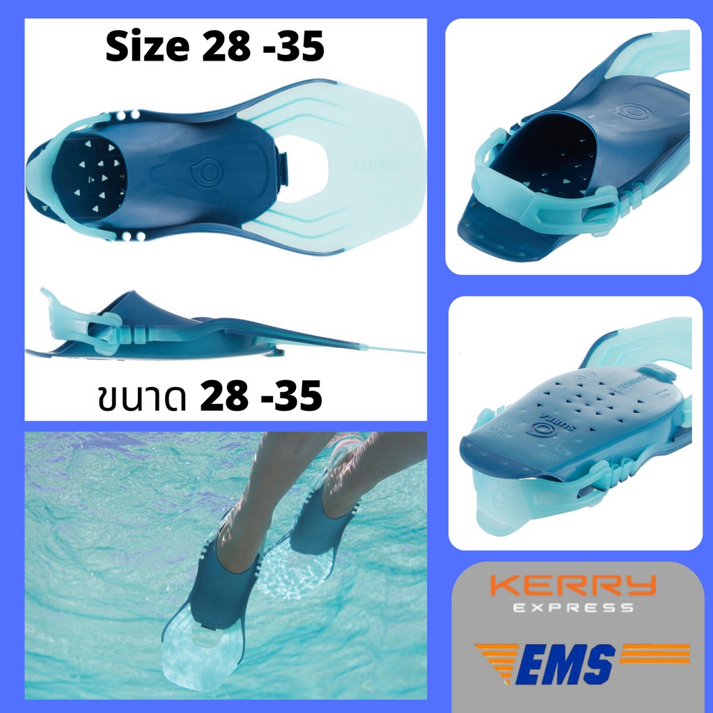 ภาพหน้าปกสินค้าพร้อมส่ง ตีนกบสำหรับดำน้ำตื้นแบบปรับได้รุ่น (ขนาด 28 - 35) Children's Swimming Fins Kids Snorkelling Diving Swim Fins