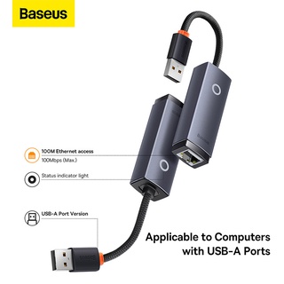 Baseus อะแดปเตอร์การ์ดเครือข่ายอีเธอร์เน็ต USB Type-C เป็น RJ45 สําหรับ MacBook Lenovo Mi Box C เครือข่ายอีเธอร์เน็ต USB Type-C USB-C เป็น RJ45