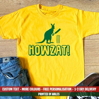 เสื้อยืดลําลอง ผ้าฝ้าย พิมพ์ลายจิงโจ้ Howzat Kangaroo Australia Ashes World Cup เหมาะกับของขวัญวันเกิด สําหรับผู้ชาย