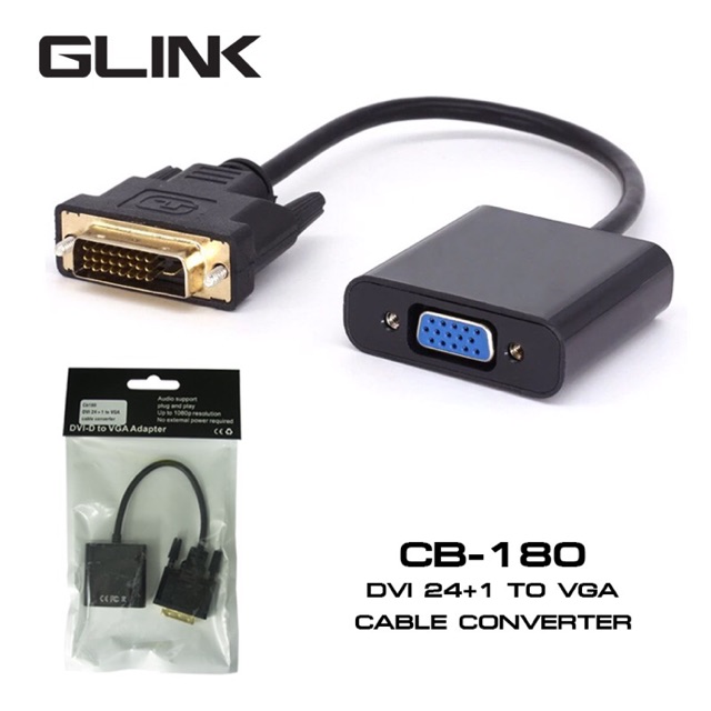 ภาพหน้าปกสินค้าDVI-D to VGA Adapter Glink จากร้าน sunantasriharun บน Shopee