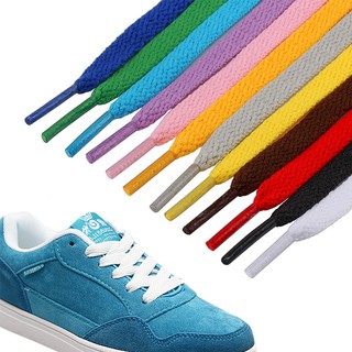 ราคา[120cm ] เชือกรองเท้ากีฬา เชือกผูกรองเท้า เชือกรองเท้าผ้าใบแบบแบน สีพื้นCasual Elastic No Tie Shoe Laces Shoelaces for A