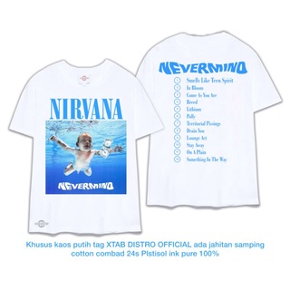 เสื้อยืดผ้าฝ้ายNirvana NEVERMIND เสื้อยืด สีขาว พรีเมี่ยม สีเงิน เหมือนวัยรุ่นL XL  XXL 3XL