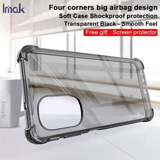 Imak Motorola Moto G51 5G Shockproof Clear Soft TPU Case Transparent Silicone Back Cover Screen Film