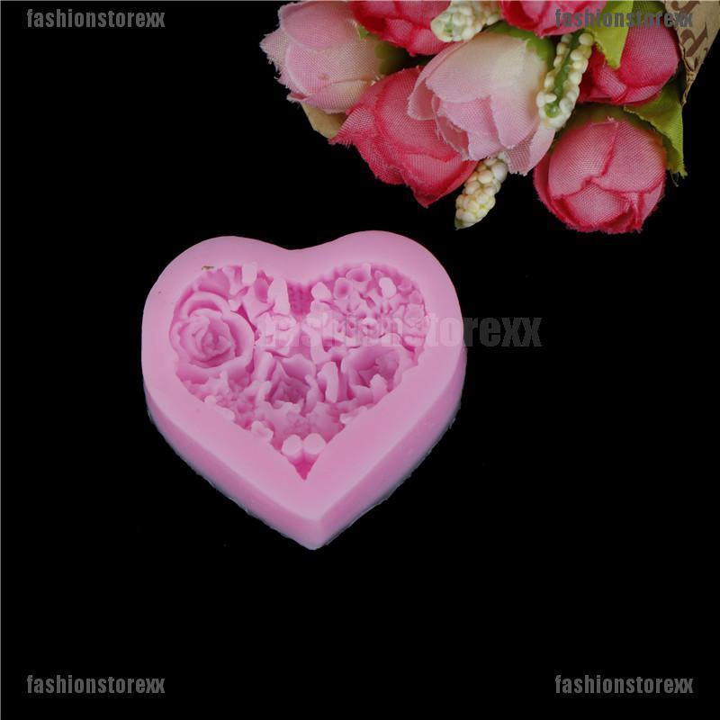 แม่พิมพ์ซิลิโคน-รูปหัวใจ-ลายดอกไม้-3d-สำหรับทำเบเกอรี่