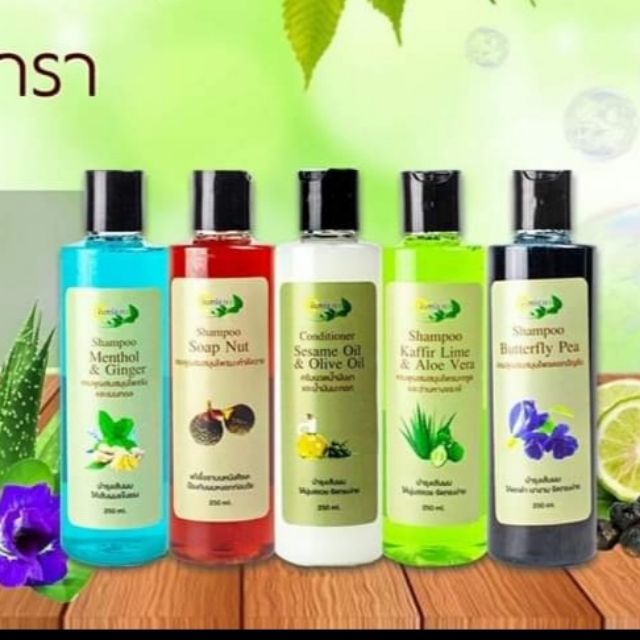 แชมพูสมุนไพรไทย-มี5สูตร-ตรา-จันทร์ธารา-shampoo-conditionner-ครีมนวด-ครีมนวดผม