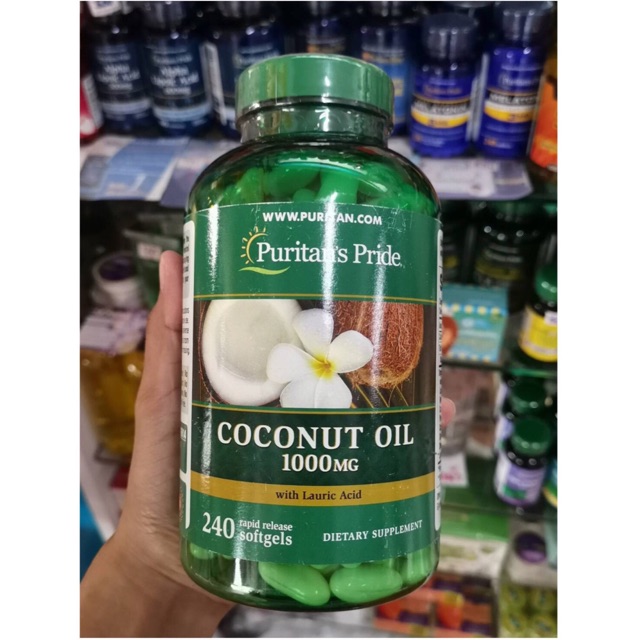 แบ่งขาย 60 เม็ด Coconut oil puritan’s pride 240 softgels น้ำมันมะพร้าว