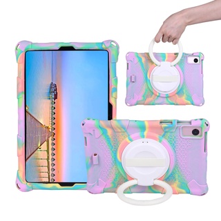 เคสซิลิโคน 360 สําหรับ Huawei Matepad 10.4 2022 BAH4-W09/AL00 Matepad 11 Mediapad T5 10.1 M5 10.1 M6 8.4 M5 Lite 8.0° ขาตั้งหมุนได้ พร้อมสายคล้องฝ่ามือ ปลอดภัย สําหรับเด็ก