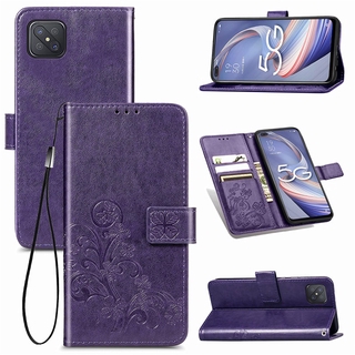 2020 New เคสโทรศัพท์ OPPO Reno4 Z 5G Phone Case Four leaf clover 3D Leather Shockproof Card Slot Wallet Flip Cover Stand Holder With Lanyard เคส OPPO Reno 4Z 5G
