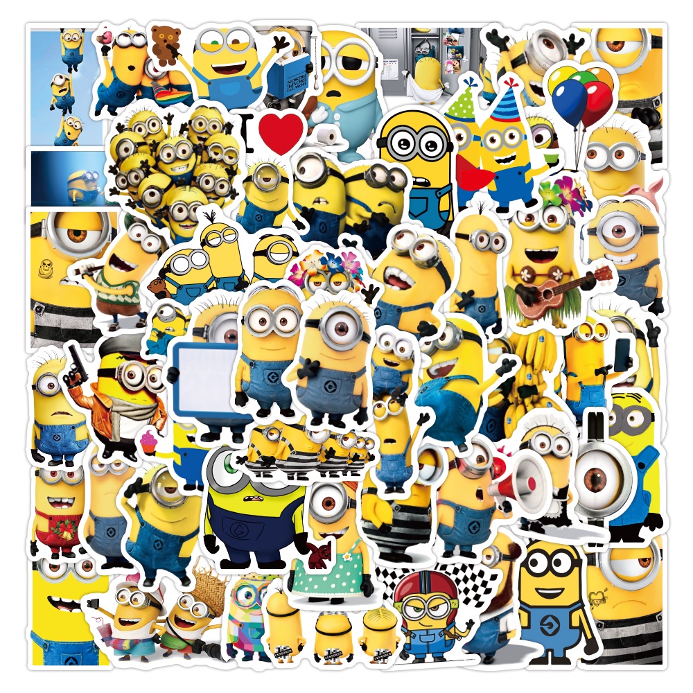 พร้อมส่ง-new-มินเนี่ยน-minions-minion-sticker-สติกเกอร์กันน้ำรูปแบบที่แตกต่างกัน-50-ชิ้น