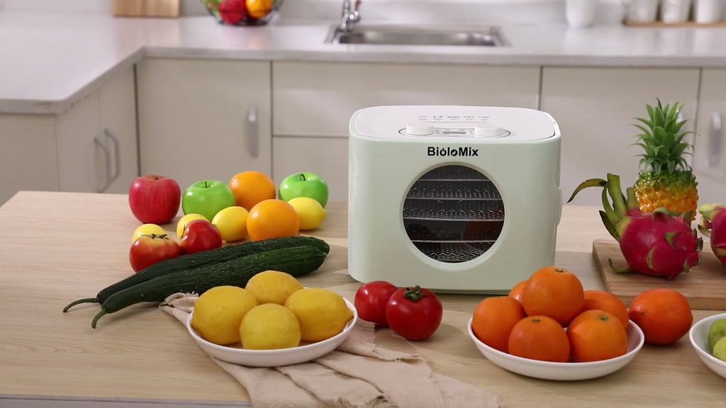 biolomix-เครื่องเป่าแห้งผัก-ผลไม้-ถาดโลหะ-5-ชิ้น-พร้อมตัวจับเวลา-และตัวควบคุมอุณหภูมิ-แบบดิจิทัล-food-dehydrator-dryer
