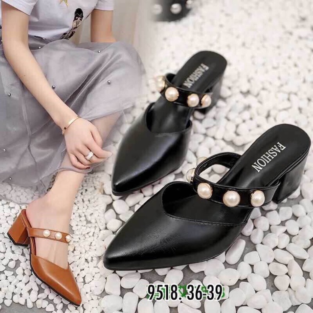 9518-mules-shoes-รายละเอียดสินค้า-พร้อมส่งคร่าา-งานนำเข้าไม่ต้องรอพรีออเดอร์-กับรองเท้าคัชชูเปิดส้น