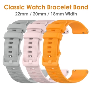 สินค้า 18mm 20mm 22mm Soft Silicone Watchband Strap for Samsung Galaxy Watch 42mm 46mm Garmin Vivoactive 4s/ 3/ 4 Asus Zenwatch 2 Bands
