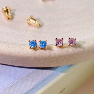 Cheris.co Mini tiny studs ต่างหูห่วง ต่างหูพลอย ต่างหูแฟชั่น