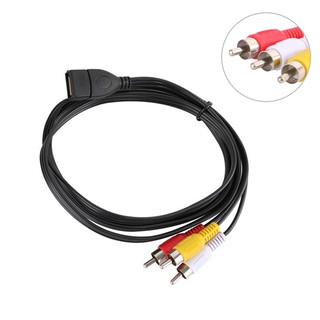 Doonjiey Usb 2 . 0 A Female To 3 Rca Male อะแดปเตอร์สายเคเบิ้ลเสียงวิดีโอ Av Pc Tv U05