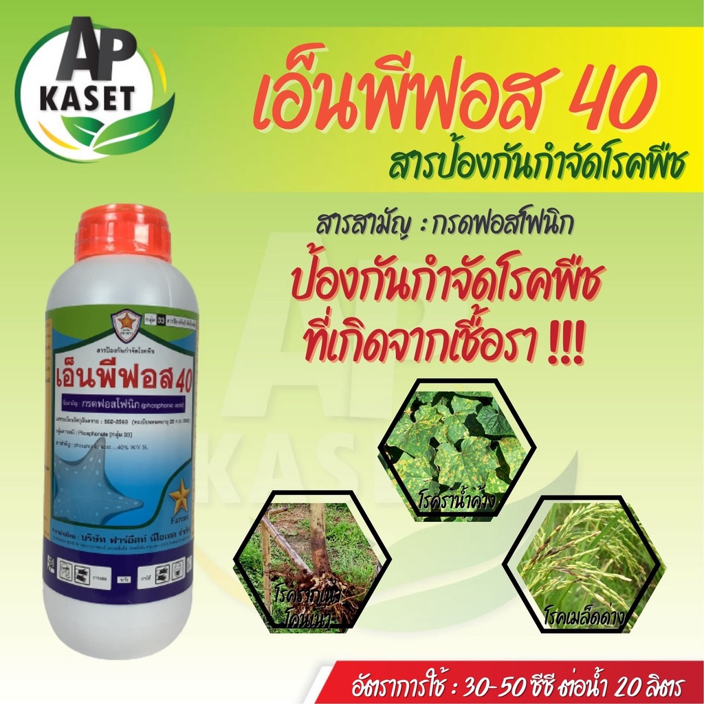 ยากำจัดเชื้อรา-เอ็นพีฟอส-40-ฟอสโฟนิก-แอซิด-40-กำจัดโรครากเน่า-โคนเน่า-ไฟทอปธอร่า-ใบจุด-ใบไหม้-ขนาด-1-ลิตร