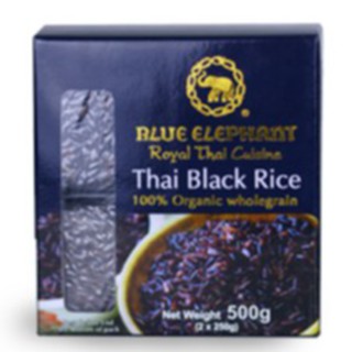 บลูเอเลเฟ่นท์ ข้าวกล้องดำ ออร์แกนิค 500กรัม (250gx2) Blue Elephant Organic Black Rice 500g (250gx2)