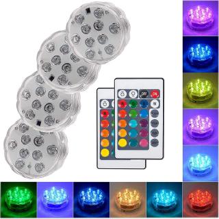 ควบคุมระยะไกล RGB จุ่มถ่านไฟฉายตกแต่งไฟ LED ใต้น้ำคืนโคมไฟกลางแจ้งปาร์ตี้ในสวน