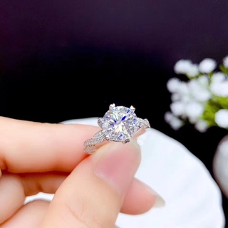 2กะรัตแปดหัวใจและแปดลูกศรอเมริกันนำเข้า D สี Moissanite แหวนเปิดปากของผู้หญิงแหวน Qu-1