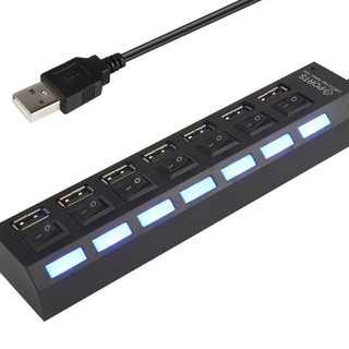 ภาพหน้าปกสินค้าพอร์ท USB 7 พอร์ท  LED USB  มีสวิชท์ On / Off  สีดำและสีขาว ที่เกี่ยวข้อง