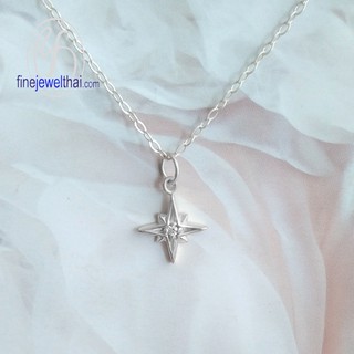 Finejewelthai จี้เงินแท้-จี้เพชร-เงินแท้-Silver-Diamond-Pendant - P1078cz00e