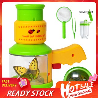 ✔4Pcs Kids Outdoor Insect Catcher Viewer Net Bottle Tweezers Science Education Toy
