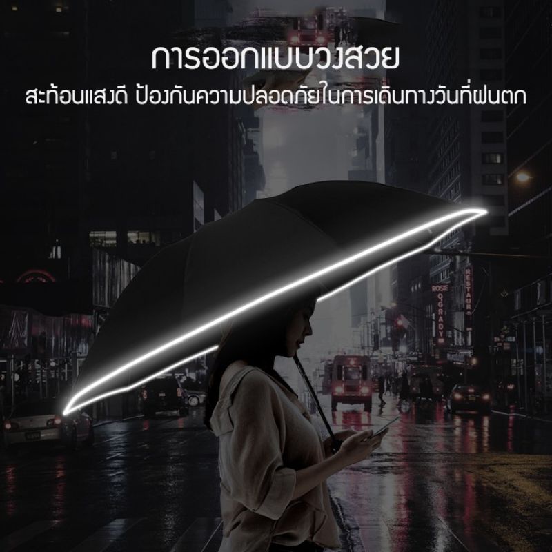 ภาพสินค้า*ส่งจากไทย* ร่มมีไฟ LED ร่มพับอัตโนมัติ ร่มพับออโต้ ร่มกลับด้าน กันฝน กันแดด กันยูวี ป้องกัน UV จากร้าน nichahn001 บน Shopee ภาพที่ 5