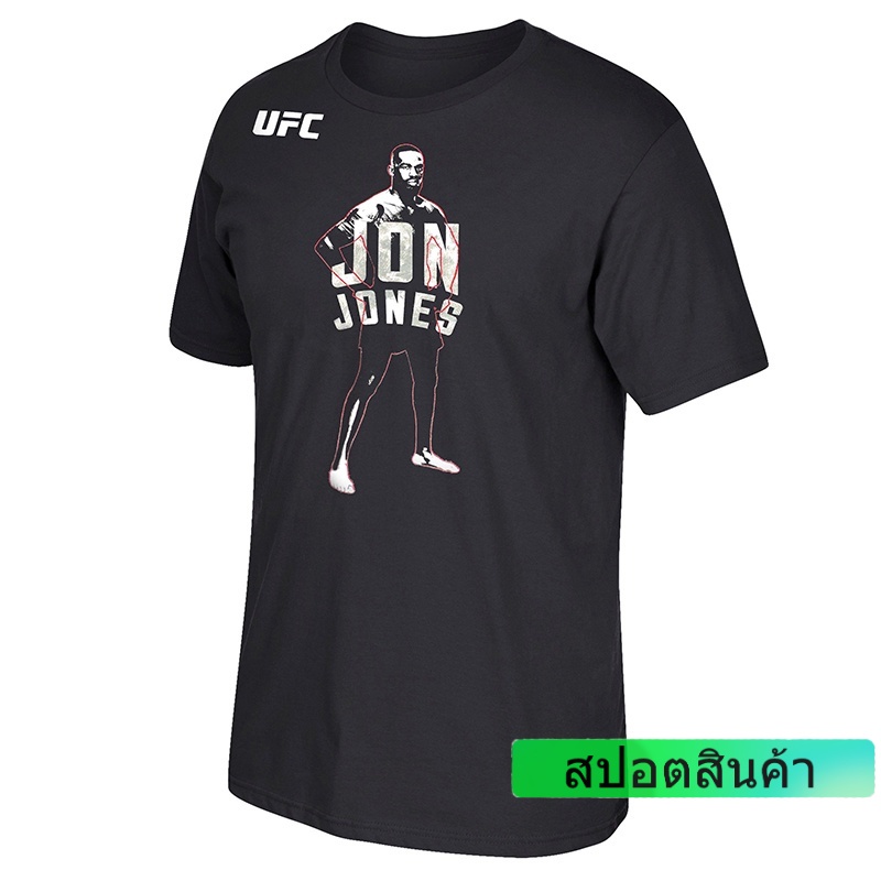 เสื้อยืดแขนสั้น-พิมพ์ลายศิลปะการต่อสู้-ufc-jon-jones-bones-สีดํา