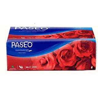 Paseo Luxuriously Soft Pack Facial Tissue พาซิโอ กระดาษทิชชู่เช็ดหน้า 200 แผ่น