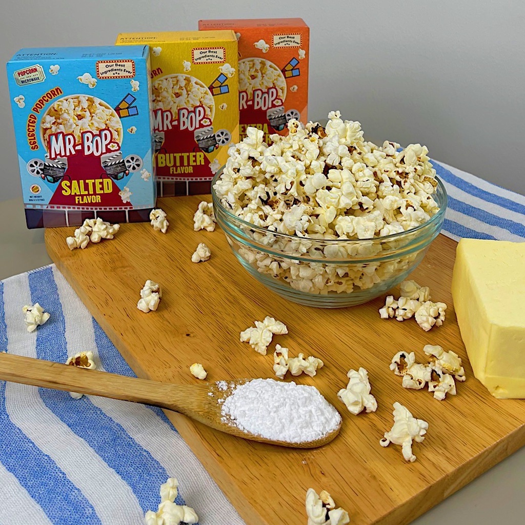triplepack-lot8-24-สินค้าบุบ-ป็อปคอร์นโรงหนัง-mr-bop-microwave-popcorn-salted-butter-extra-flavor-ไมโครเวฟป๊อบคอร์น-x4