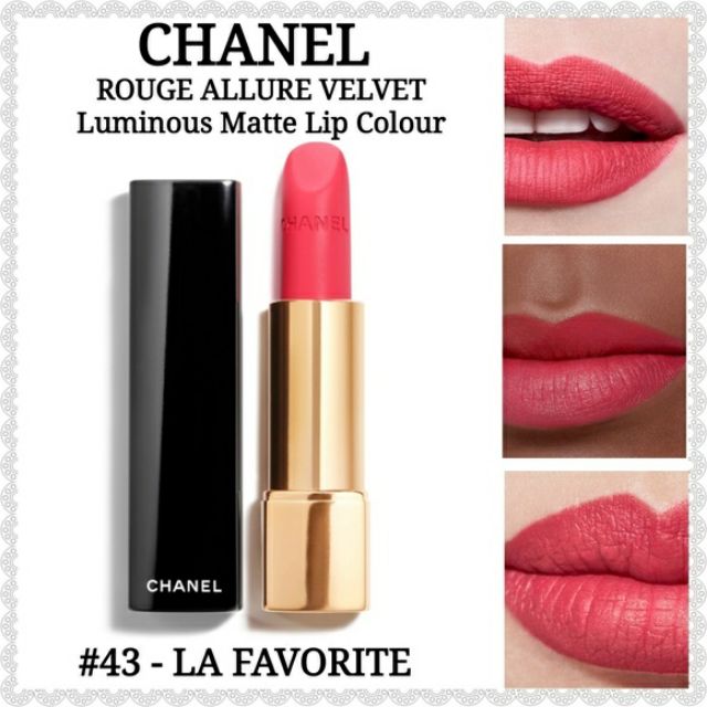 Chanel #เบอร์43 [LA FAVORITE ] ส่งฟรี💗rouge allure velvet ของแท้