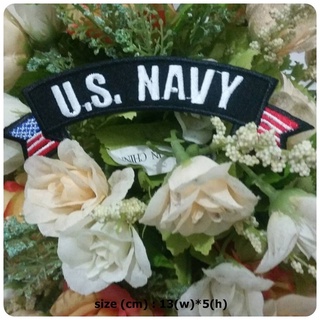 U.S. Navy ทหารเรือ ตัวรีดติดเสื้อ อาร์มรีด อาร์มปัก ตกแต่งเสื้อผ้า หมวก กระเป๋า แจ๊คเก็ตยีนส์ Badge Embroidered Iron ...