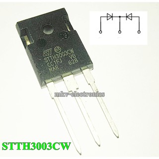 (1ตัว) STTH3003CW , Fast Recovery Diodes 300V 30A TO-247 (รหัสสินค้า ...